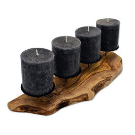 Candle Holder - Olive Wood Slab