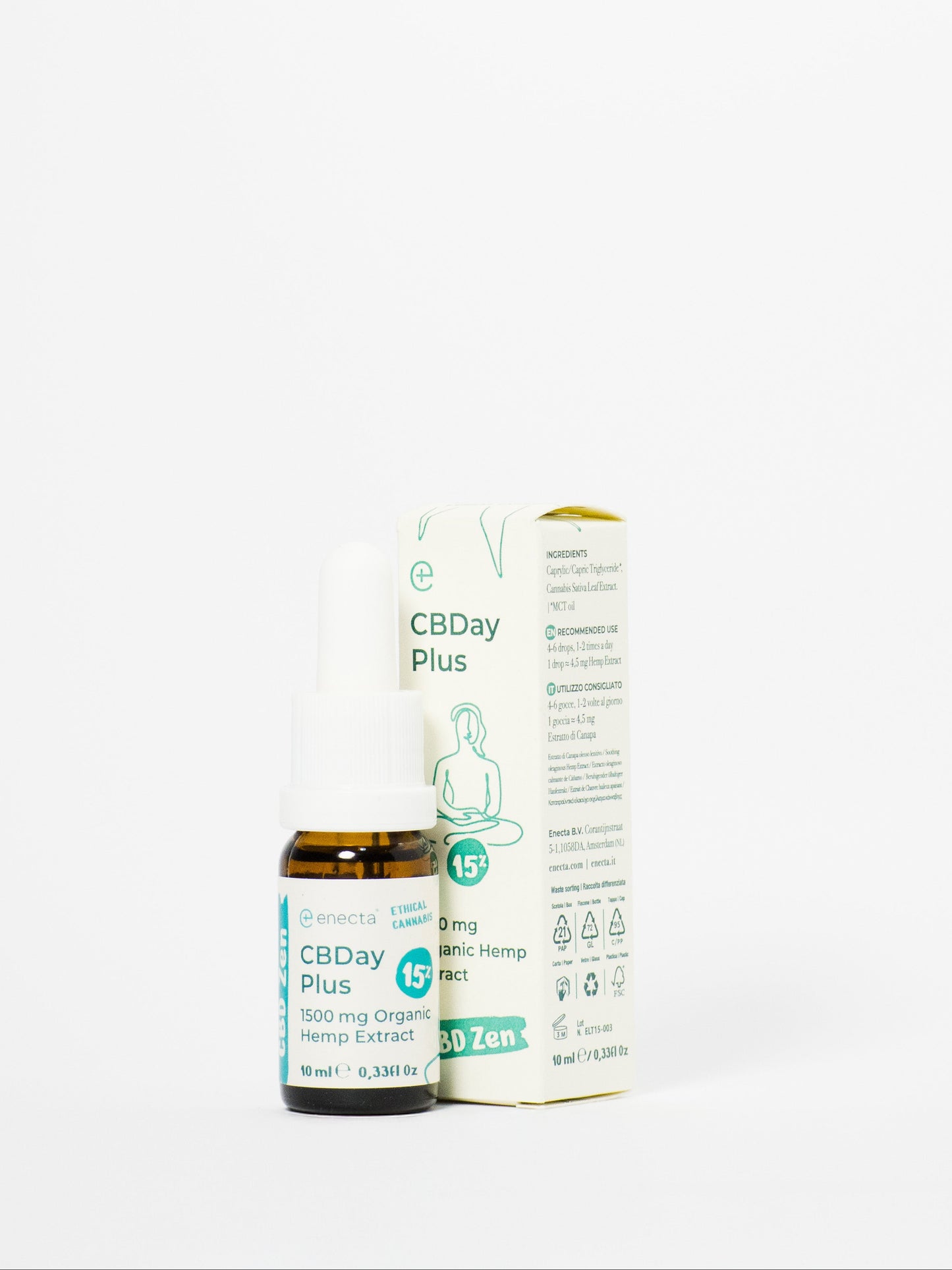 CBDay Plus 15% · Óleo CBD de espectro completo 1500 mg (10 ml)
