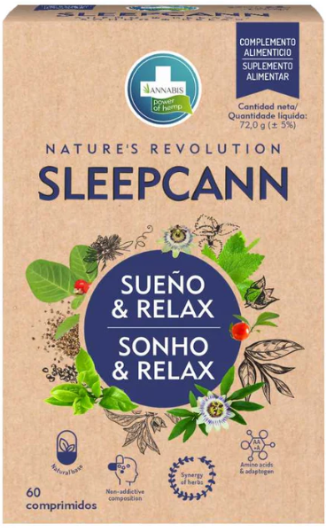 SLEEPCANN – Suplemento alimentar Sono e Relaxamento – 60 comprimidos