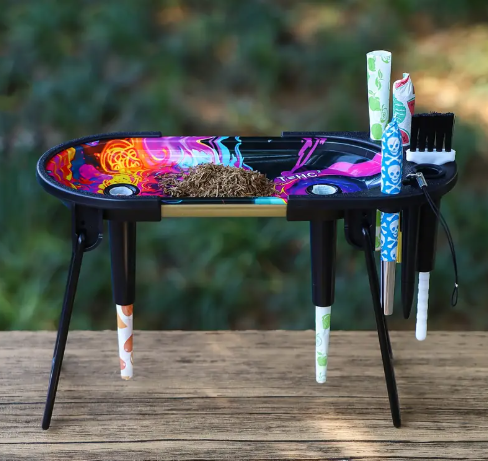 Conjunto de bandejas para cigarros com padrão aleatório e escova